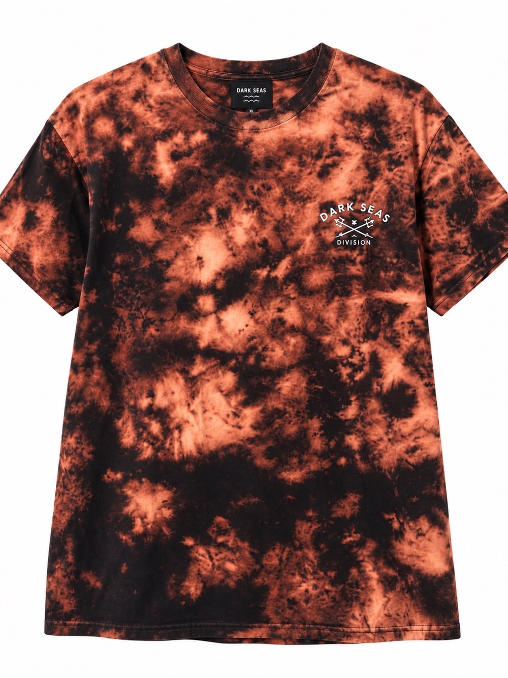 Dark Seas Tie-Dye Tee in Rust and Black x